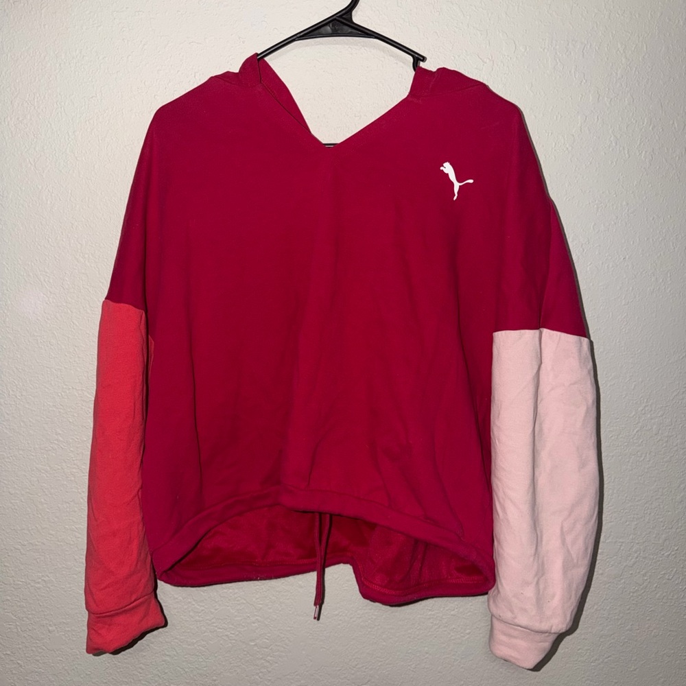 NEW Puma Two-Tone Red and Pink Hoodie